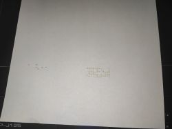 Test Print from Brother Printer Ink traces on paper from a Brother printer.