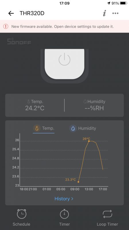 [ESP32] Termostat z wyświetlaczem i WiFi - Sonoff THR320D - aplikacja eWeLink