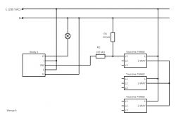 Remote control of tactile switches in a staircase-crossing arrangement