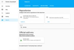 Screenshot of the Add-on Store tab in Home Assistant with the Samba Share add-on selected.