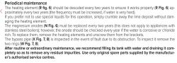 Section of a water heater manual about periodic maintenance tasks and recommendations.