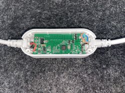 Mirabella Genio Wi-Fi LED Strip Teardown Mirabella Genio Wi-Fi LED PCB in an open casing.