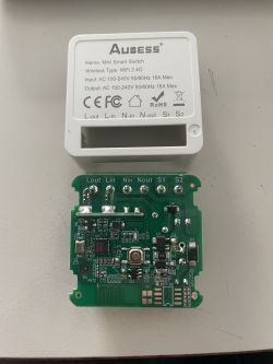 Aubess Mini Smart Switch circuit board with its casing.