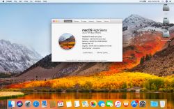 Ekran komputera Mac z systemem macOS High Sierra.