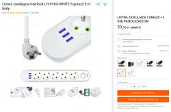 Listwa "antyprzepięciowa" LH-F05U-WHITE 8? Dramat. Brak uziemienia