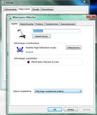 Mikrofon w słuchawkach nie działa w komputerze Windows 7