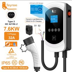 Feyree 7.6KW EV Charger with DLB Function Feyree type 2 EV charger, 7.6KW, 1 phase, 32A with dynamic load balancing.