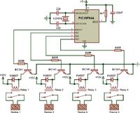 Płytka przekaźnikowa kontrolowana przez PIC16F84A