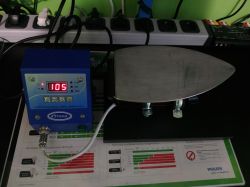 Podgrzewacz DIY z żelazka i sterownika JTrans ustawiony na 105°C