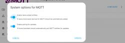 Screenshot of system options for MQTT in Home Assistant.
