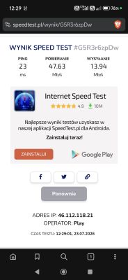 Internet 5G/LTE 49.825762,19.498262 - Play czy inny operator i ZTE MC889?
