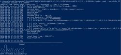 Screenshot showing the process of reading flash memory using the bk_loader script.