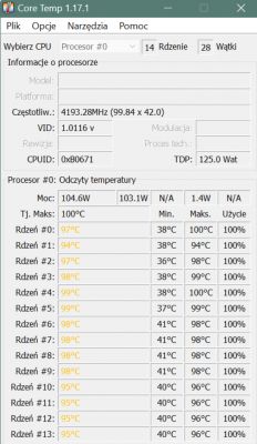 i5 13600KF - Wysokie temperatury, chłodzenie be quiet! Pure Rock Slim 2, czy wymienić na wodne?