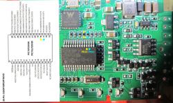 Image of a circuit board featuring integrated circuits, including PIC18F25K80 and W600, with connections PB11 and PB12 marked.