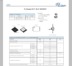 Karta katalogowa MOSFET A2723 firmy VBsemi z danymi technicznymi