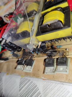 12/230 1000/2000W - Przetwornica samochodowa 12V->230V wybuchły MOSFETy strony pierwotnej