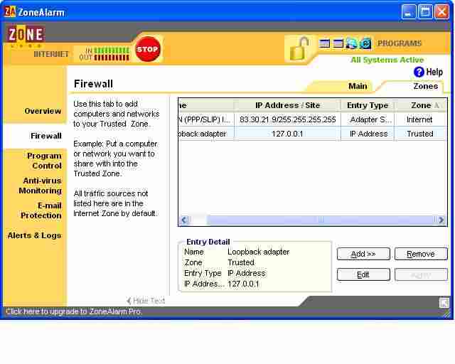 Konfiguracja Zone Alarm dla udostępniania internetu PC-laptop przez Neostradę