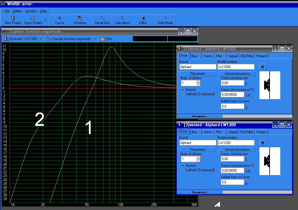 subwoofer + kolumny, projekt