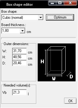 Obliczanie skrzyni do RE Audio SR10
