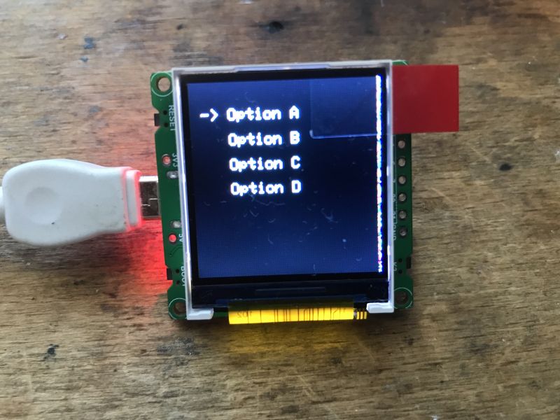 ESP32 C3 Module with Display and Menu ESP32 C3 module with a 1.44-inch LCD display and on-screen menu.