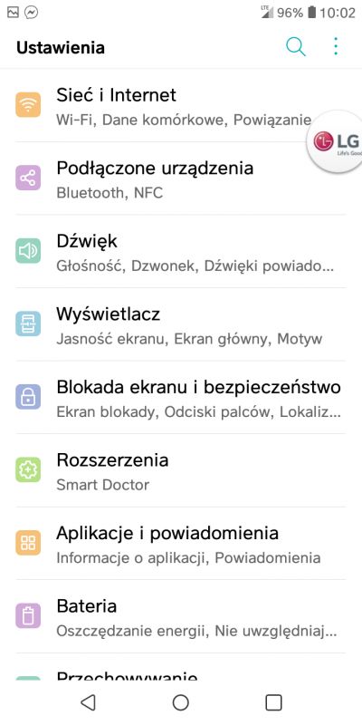 Jak aktywować wibracje dotyku w LG K40?