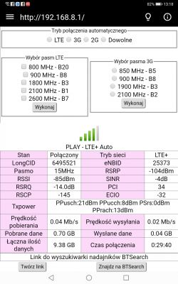 Dobór operatora dla lokalizacji 52.0475163438836, 23.134999055934546 z routerem b818