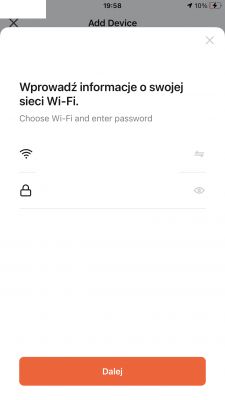 App screen with a Wi-Fi information input form.