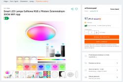 LED ceiling lamp RGB with remote control and WiFi app sales offer.
