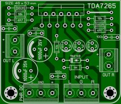 Schemat, wykaz elementów i PCB dla TDA7265 - poszukiwane materiały