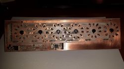 Printed circuit board with visible circuit traces Printed circuit board with LEDs ready for assembly