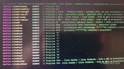 Computer screen with code assigning remote control buttons to commands.