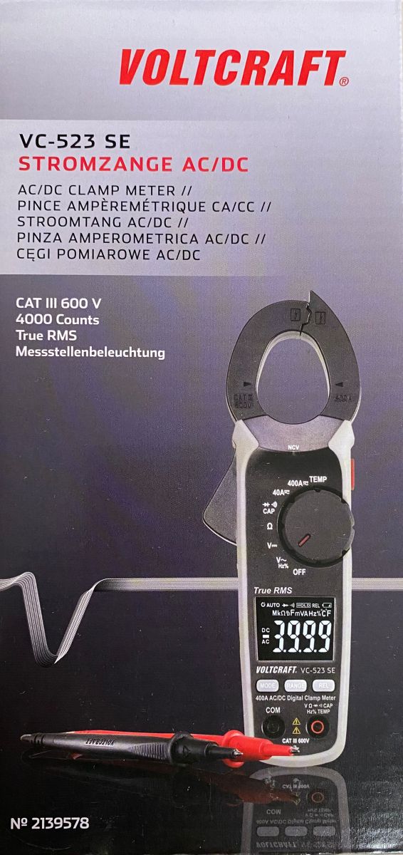 VOLTCRAFT VC-523 Pinza amperometrica digitale CAT III 600 V