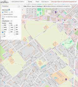Mapa lokalizacji BTS z zaznaczonymi masztami