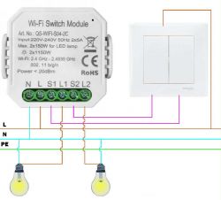 Schemat podłączenia modułu Wi-Fi do oświetlenia.