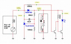 Schemat elektryczny lampki solarnej z układem ogranicznika poboru prądu