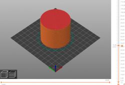 Model 3D prostego walca w programie do drukowania 3D