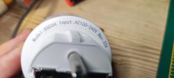 Close-up of Smart Plug BSD34 Close-up view of a smart plug labeled as model BSD34.