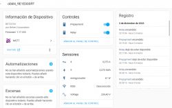 Screenshot of a device panel in Home Assistant showing details and logs for a BK7231N device by Beken Corporation.