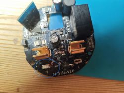 Interior of a Smart Plug with FL-S138-V2.0 Circuit View of the interior of a smart plug with FL-S138-V2.0 circuit.