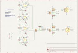 Block diagram of an input/output module for a home automation system, showing connections between ICs, connectors, resistors, and capacitors.