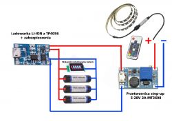 pasek led zasilany 18650 zbyt duży prąd dla tp4056 pasek led zasilany 18650 zbyt duży prąd dla tp4056
