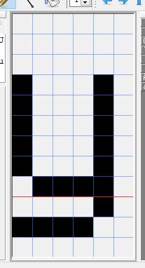 Example of font at 256x64 pixel resolution