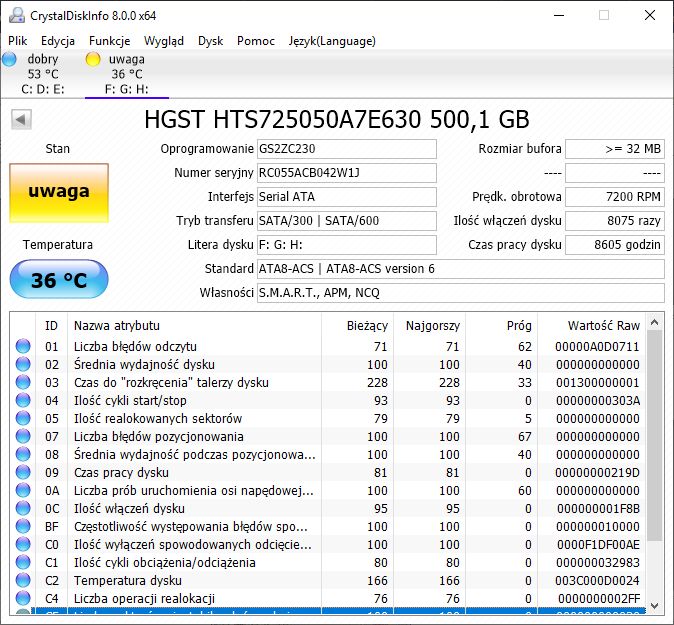 Jak przenieść dane na SSD z niewykrywanego HDD HGST HTS725050A7E630?