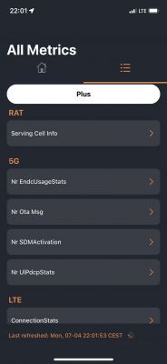 LTE signal measurements and BTS data