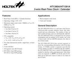 HT1380A/HT1381A Chip Specification Screenshot of the technical specification for the Holtek HT1380A/HT1381A real-time clock chip.