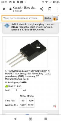 Defro Komfort EKO 15KW failure "Mosfet temperature too high"