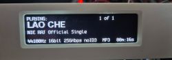 Display of a player prototype showing information about the track being played.