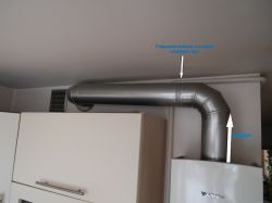 Junkers WRDP11-2B Chimney Connection: Eliminate Horizontal Section, Shorten 180mm Straight Pipe Junkers WRDP11-2B Chimney Connection: Eliminate Horizontal Section, Shorten 180mm Straight Pipe