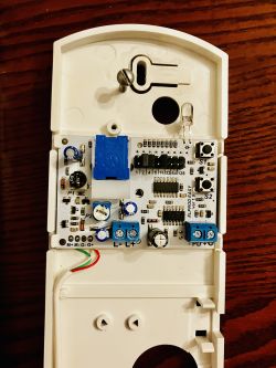 Elprod Easy Intercom Circuit Board Elprod Easy intercom circuit board with visible electronic components and cable connection points.