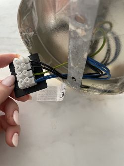 Podłączenie lampy z dwoma żarówkami: instrukcja łączenia kabli (brązowy, niebieski, zielono-żółty)